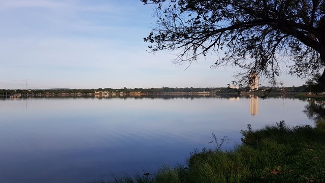 Nuvens em formação, na manhã de hoje (14) na Lagoa Maior. (Foto: Ricardo Ojeda)