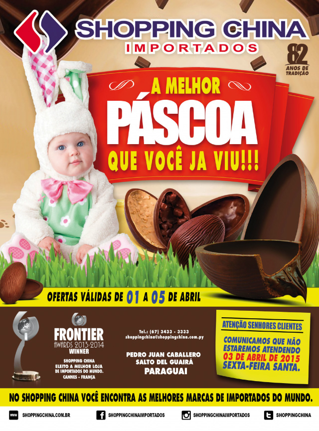 Na Páscoa, Shopping China terá promoção especial