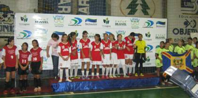 A equipe de Costa Rica foi a escolhida no futsal feminino (Foto: Fundesporte)