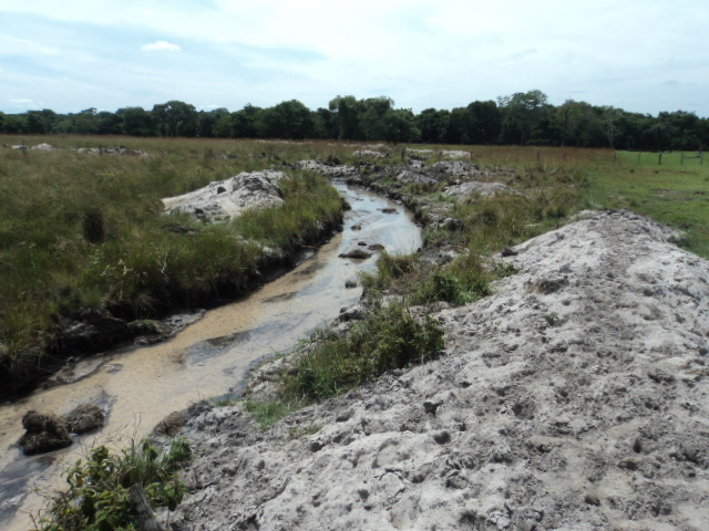 Ao todo, 120m de aterro foram construídos para barrar o córrego (Foto: Assessoria)