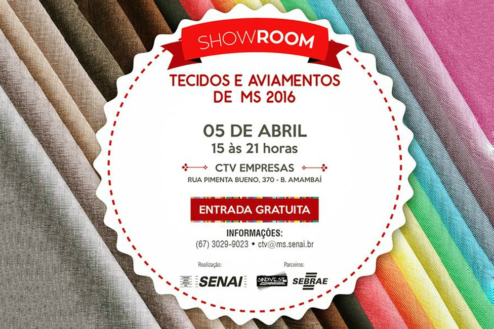 Senai da Capital e Sindivest promovem terça-feira showroom de tecidos Senai da Capital e Sindivest promovem terça-feira showroom de tecidos. (Foto: Assessoria)