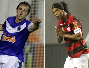 Fora de casa, Fla tenta chegar à ponta, mas terá pela frente algoz Cruzeiro Montillo e Ronaldinho podem ser os personagens
do jogo (Foto: Montagem sobre foto da Ag. Estado)