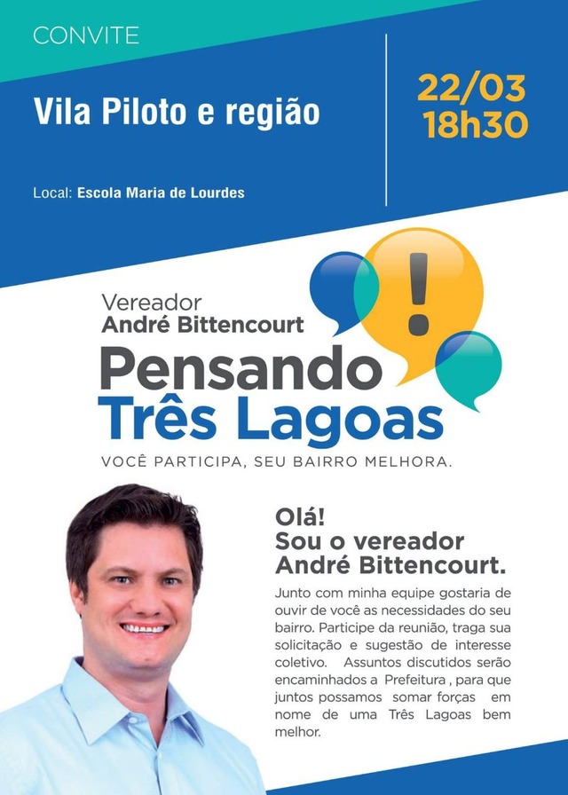 Projeto “Pensando Três Lagoas” acontecerá na Vila Piloto Projeto “Pensando Três Lagoas” acontecerá na Vila Piloto