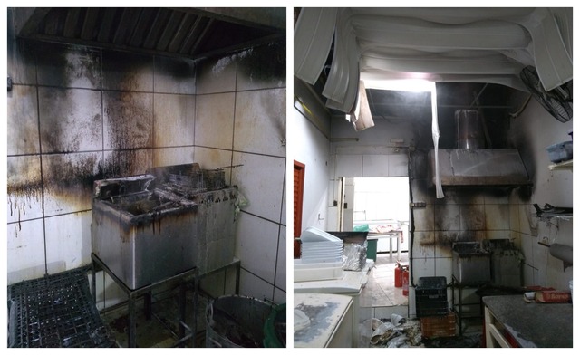 Problema em fritadeira causa incêndio em fábrica de salgados no centro de Três Lagoas Fotos: Divulgação Corpo de Bombeiros