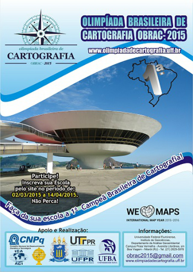 Abertas as inscrições para a I Olimpíada Brasileira de Cartografia As inscrições vão até o dia 14/04. (Foto: Divulgação)