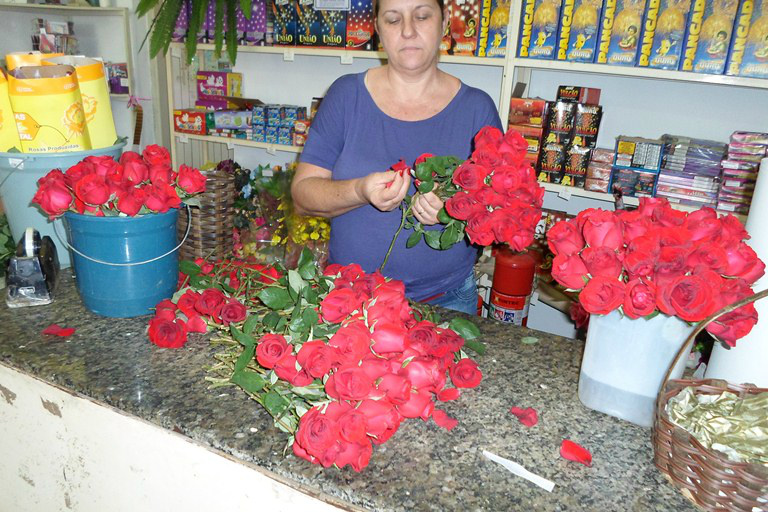 Comércio espera faturar R$ 10,7 milhões com vendas de presentes Flores foram os presentes mais apontados pelos filhos para presentear as mães, sogras e esposas (Foto: Léo Lima/Arquivo))