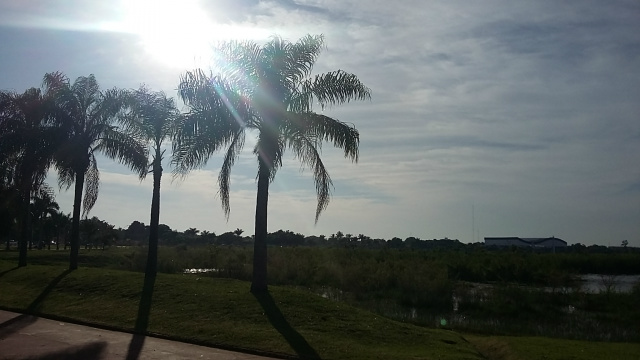 O sol brilhando forte nesta manhã (10) na Lagoa Maior. Temperatura máxima de 31°C. (Foto: Patrícia Miranda)