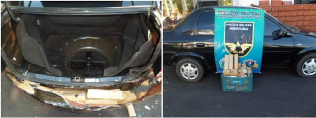 Policia Militar Rodoviária encontra maconha em fundo falso de carro Um homem de 27 anos foi preso por tráfico de drogas na tarde de terça-feira, 29 (Foto: Divulgação/Assecom)