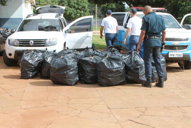 Os carros serão encaminhados para a Polícia Civil de Brasilândia. (Foto: Patrícia Miranda)