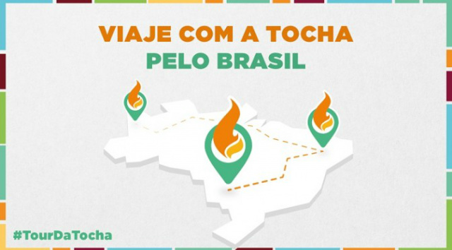 Municípios de MS se preparam para o revezamento da Tocha Olímpica A largada para o revezamento da tocha olímpica acontece no dia 3 de maio, em Brasília, e serão três meses de viagem por 335 localidades no Brasil (Foto: Divulgação/Notícias MS)