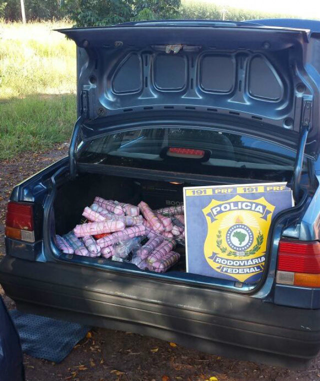 PRF apreende maconha dentro de bexigas na BR-262 O motorista pegou a droga no Paraguai e levaria para São Paulo. (Foto: Divulgação)