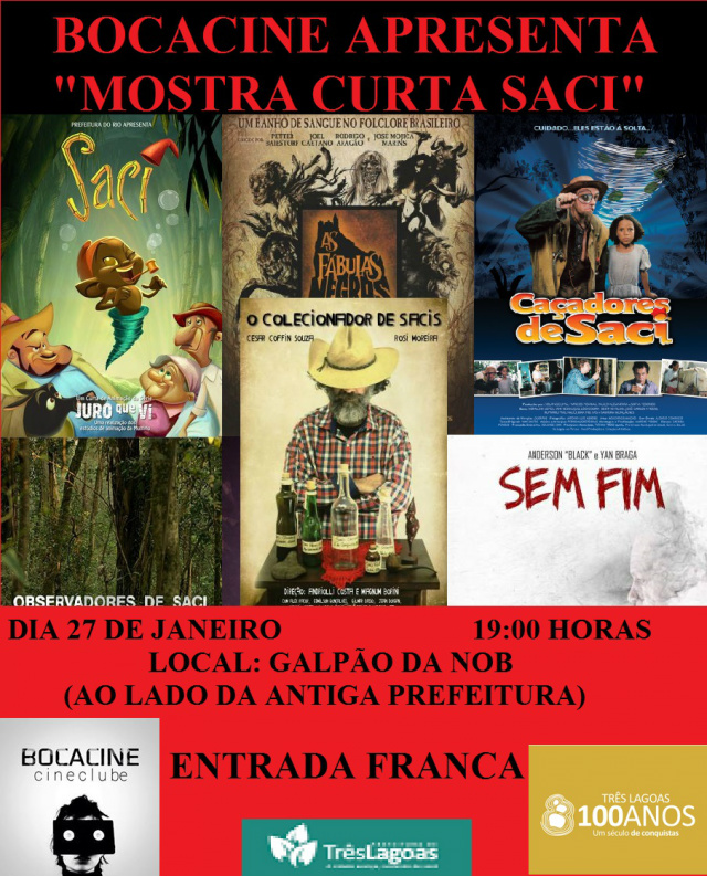 Bocacine Cineclube apresenta: “Mostra curta saci” no dia 27 Será um especial, com o tema centra: Saci. (Foto: Assessoria)