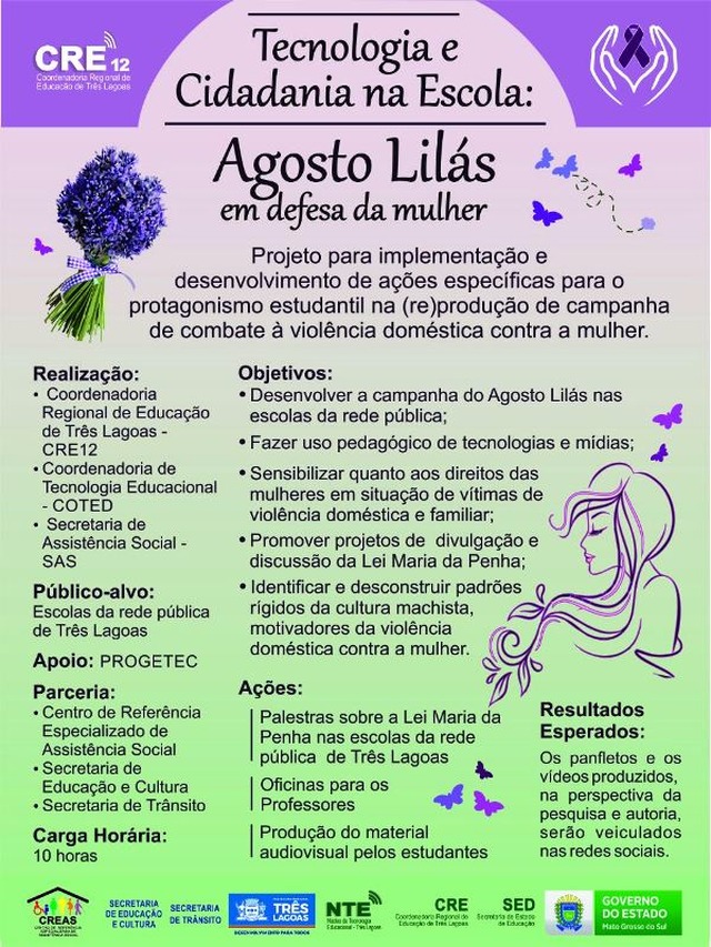 Três Lagoas prepara participação na Campanha “Agosto Lilás” Foto/Assessoria