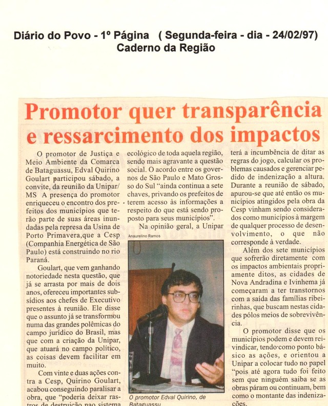 Usina de Porto Primavera: O passado e o presente de uma indenização milionária Usina de Porto Primavera: O passado e o presente de uma indenização milionária