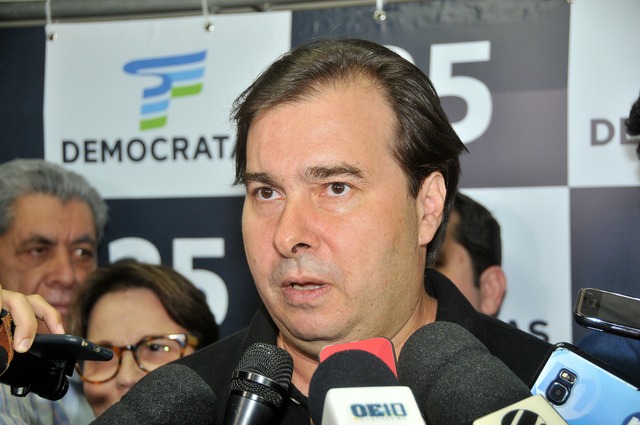 Rodrigo Maia torce por aliança do DEM com André Puccinelli Rodrigo Maia é presidente nacional do DEM e esteve em Campo Grande neste sábado - Foto: Valdenir Rezende/Correio do Estado