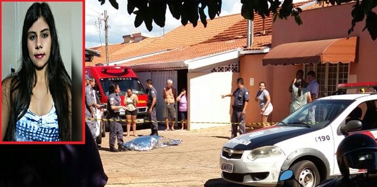 Adolescente foi ferida com vários golpes de faca e encontrada pela polícia, caída na calçada.