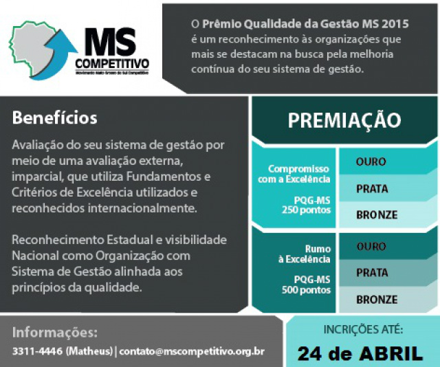 Prorrogadas as inscrições para o Prêmio Qualidade da Gestão MS (PQG). (Foto Ilustração)