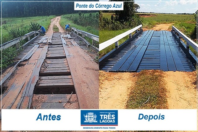 Reforma da Ponte sobre o Córrego Azul é finalizada e entregue à população Reforma da Ponte sobre o Córrego Azul é finalizada e entregue à população