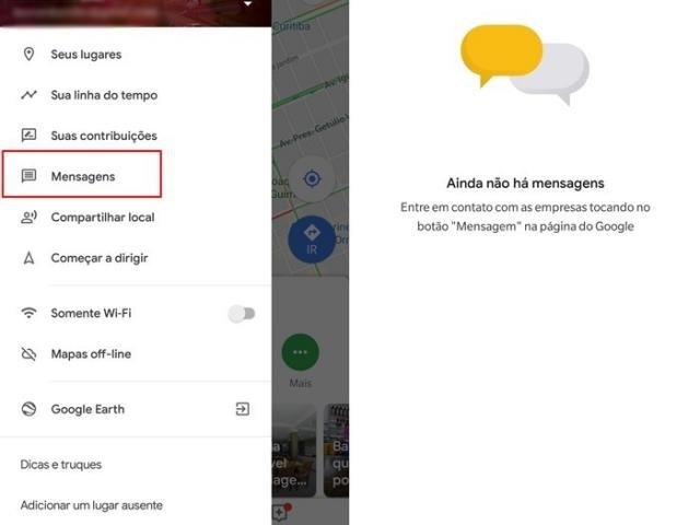 "Chat" do Google Maps começa a ser disponibilizado no Brasil Função permite contato, sem a necessidade de ser feito contato telefônico ou por redes sociais, por exemplo. (Foto: Reprodução/Tecmundo)