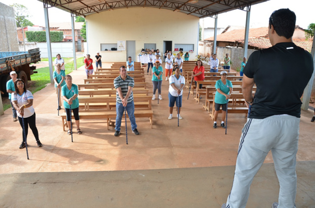 Saúde comemora Dia Nacional de Combate e Prevenção da Hipertensão com exercícios e palestra Uma aula de ginástica foi realizada nesta manhã (24). (Foto: Divulgação)
