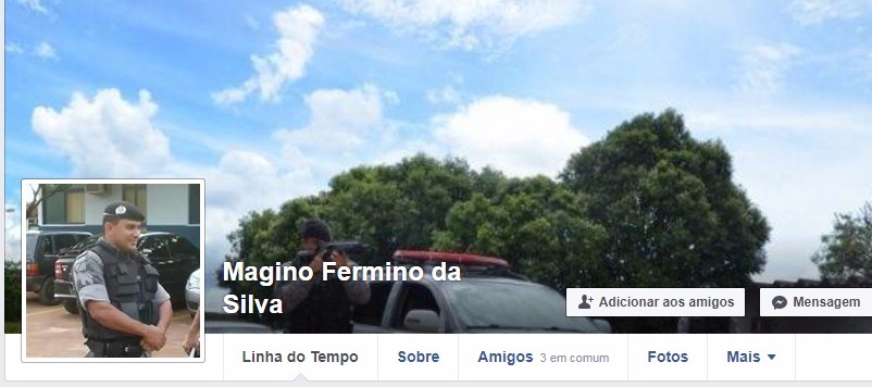 Perfil fake de PM três-lagoense que morreu é usado para assediar mulheres Perfil com fotos do PM foi criado no Facebook e já tem mais de 2 mil amigos. (Foto: Reprodução/ Facebook).