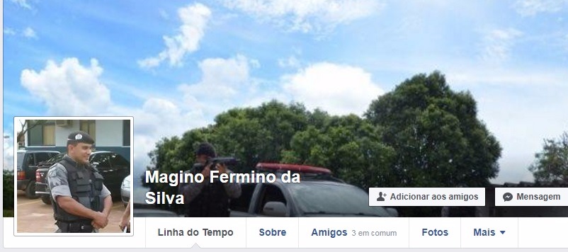 Perfil com fotos do PM foi criado no Facebook e já tem mais de 2 mil amigos. (Foto: Reprodução/ Facebook). 