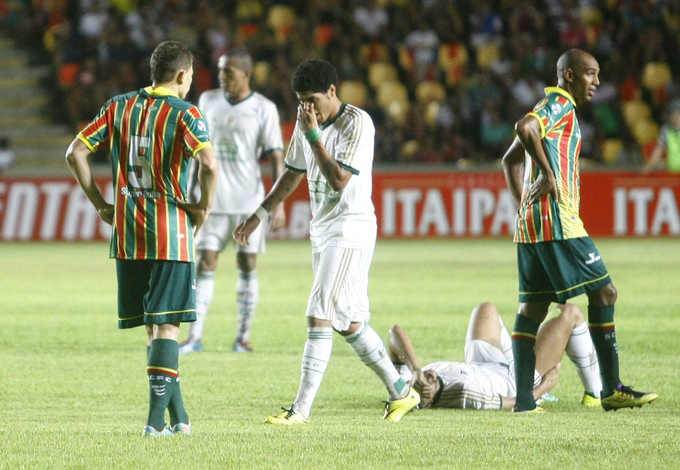 Cristaldo faz gol em 2 minutos, mas Palmeiras cede empate ao Sampaio Corrêa no fim Apesar de não ser muito agitado, o primeiro tempo do jogo desta quarta teve três boas chances de gol, sendo duas dos visitantes. (Foto: Divulgação)