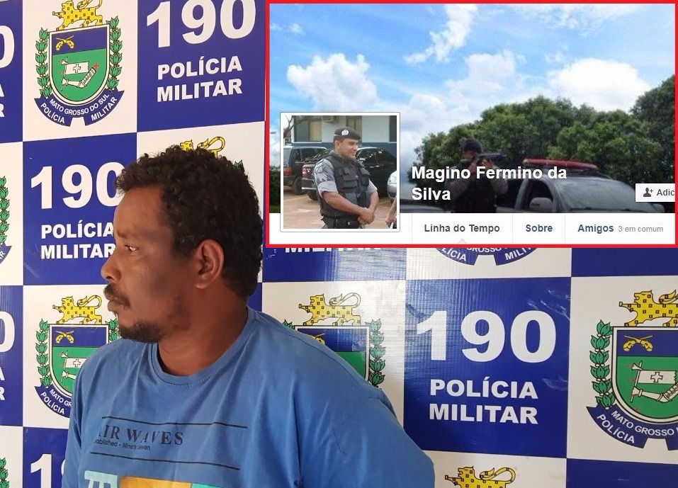 Impostor que usava fotos de PM é preso em Três Lagoas Na delegacia, Genivaldo confessou o crime e demonstrou arrependimento. (Foto: Divulgação/ PM)