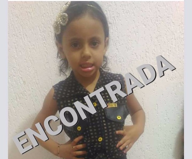 Maria Eduarda foi encontrada por volta das 17h50 pela família (Reprodução Facebook)