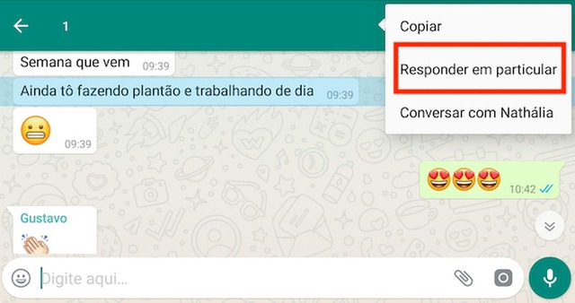 Atualização do WhatsApp permite responder mensagens em particular nos grupos Função