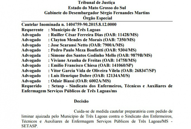 Presidente do Sindicato dos Enfermeiros de Três Lagoas “foge” para não ser notificado pela justiça Presidente do Sindicato dos Enfermeiros de Três Lagoas “foge” para não ser notificado pela justiça