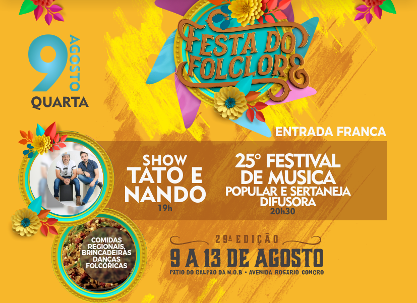 Festa do Folclore começa hoje à noite com duas atrações musicais Arte/Assessoria