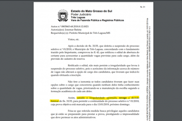 Juíza revoga liminar que suspendia o processo de seleção de professores temporários