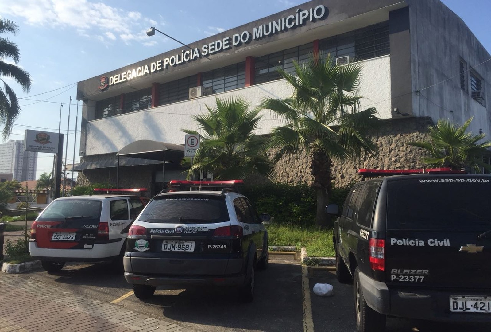 Caso de estupro foi registrado na Delegacia Sede de Praia Grande, SP (Foto: Andressa Barboza/G1)