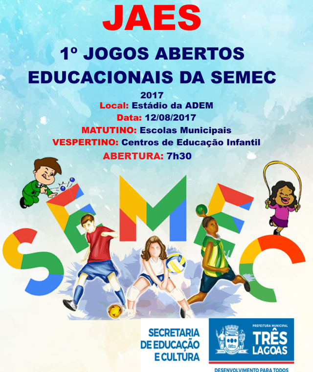 1ª. edição dos Jogos Abertos Educacionais da SEMEC será neste sábado Foto/Assessoria