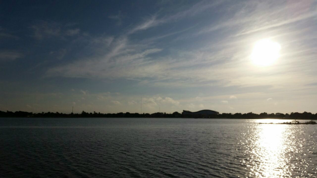 Os sol sobre a Lagoa Maior nesta manhã. (Foto: Ricardo Ojeda)