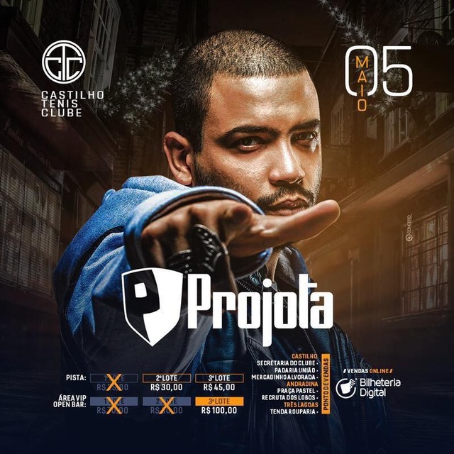 Projota se apresenta em Castilho Rapper paulista que já fez parcerias com Anitta, Anavitória, Karol Conka e Mano Brown estará na cidade no próximo dia 5 de maio (Foto:Assessoria)
