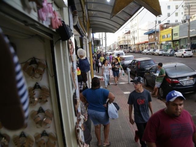 Comércio no centro de Campo Grande; setor é um dos prejudicados (Foto: Fernando Antunes)