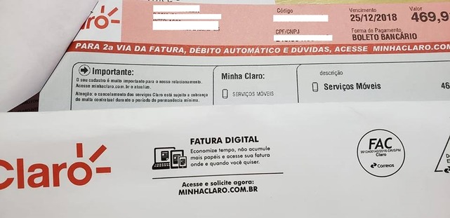 Correios demoram até dois meses para entregar boletos e três-lagoenses reclamam do serviço Boleto vencido no Natal chegou ontem. Foto: Arquivo Pessoal.