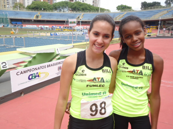 Atletismo de Três Lagoas é representado em campeonato As duas atletas contam com o apoio da Prefeitura de Três Lagoas, por meio da Sejuvel, e também da Unimed de Três Lagoas, Bill Engenharia e Clínica Climis (Foto: Divulgação/Assecom)