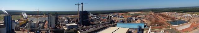 Enquanto venda da Eldorado permanece indefinida, Fibria e Suzano avaliam fusão Visão parcial da nova planta de celulose da Fibria construída em Três Lagoas e que deverá ser concluída em setembro próximo (Foto: Assessoria)
