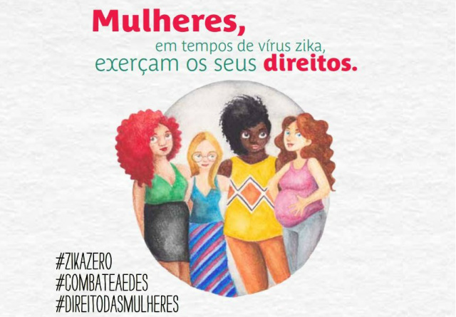 ONU e governo fortalecem ações sobre direitos das mulheres em resposta ao zika vírus Parte de folheto produzido para as redes sociais para sensibilizar gestantes e mulheres em idade reprodutiva, homens e profissionais de saúde (Foto: Ministério da Saúde)