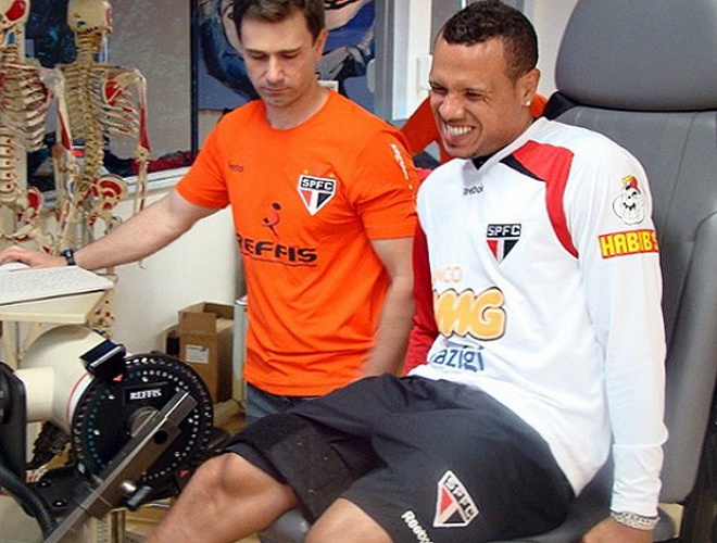 Luis Fabiano passa por última barreira antes da reestreia pelo Tricolor Fabuloso é aprovado em teste de isocinética e estreia contra o Fla (Foto: Rubens Chiri/Site oficial São Paulo)