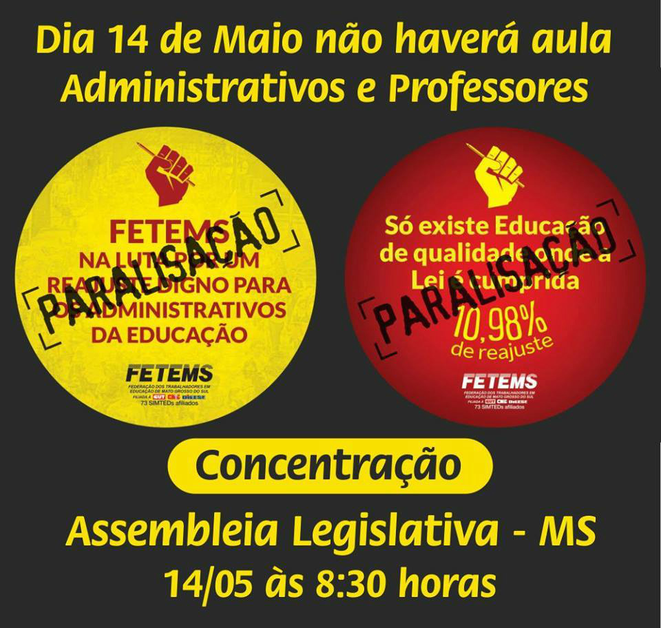 Nesta quinta-feira (14,) trabalhadores em educação de todo o MS, estarão na Assembleia Legislativa de Mato Grosso do Sul. (Foto: Assessoria)