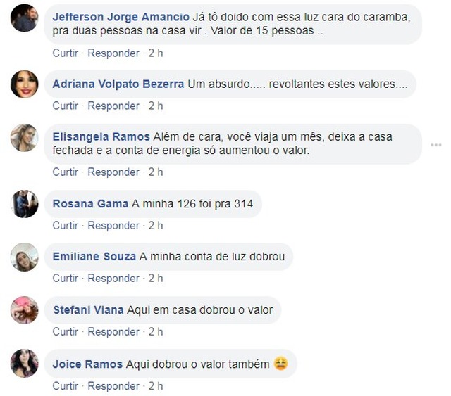 Três-lagoenses revoltam-se com o preço da energia elétrica Reclamações nas redes sociais se acumulam. Reprodução