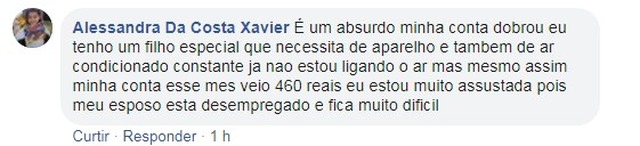 Três-lagoenses revoltam-se com o preço da energia elétrica Reclamações nas redes sociais se acumulam. Cidadãos estão assustados com os valores. Reprodução Facebook.