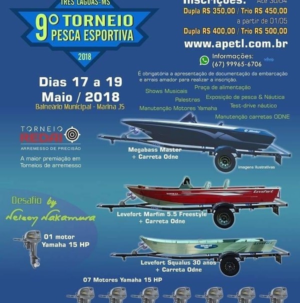 Balneário sedia 9ª edição do Torneio de Pesca Esportiva Premiação inclui lanchas e equipamentos náuticos (Foto: cartaz de divulgação)
