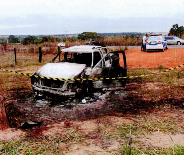 Na época, a caminhonete de José Cícero foi encontrada incendiada na rodovia 158, entre Três Lagoas e Brasilândia-MS. (Foto: Divulgação). 
