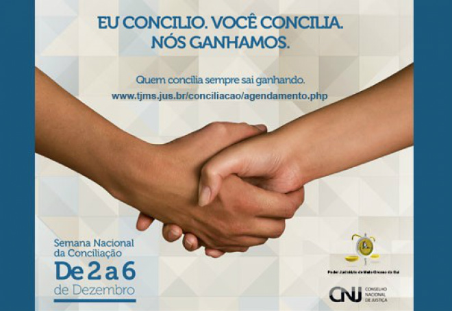 Começam hoje agendamentos para a Semana da Conciliação Participarão da Semana da Conciliação todas as comarcas e varas do Estado de Mato Grosso do Sul cujos feitos permitam a conciliação (Foto: TJ MS)