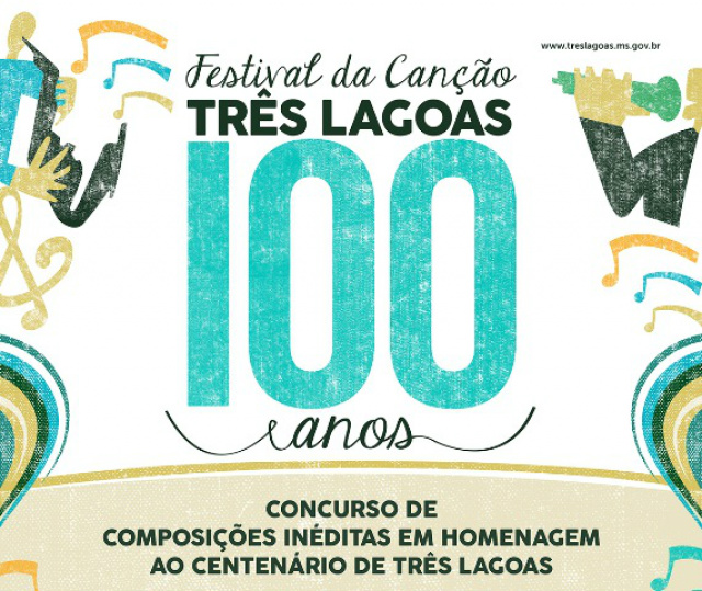 Aberta as inscrições para o Festival da Canção Três Lagoas 100 Anos “Tributo a Cícero Aparecido de Souza” O concurso deverá escolher uma canção que represente o Centenário do Município. (Foto: Ilustração)